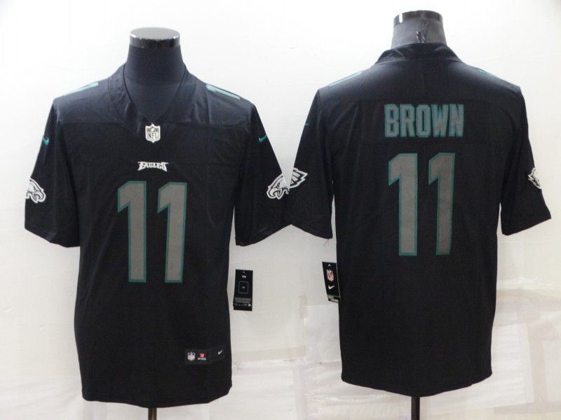 Men Philadelphia Eagles 11 Brown Black 2022 Nike Fashion Impact Black Color Rush Limited NFL Jersey